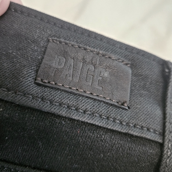 PAIGE Hoxton Ankle Pant in Black Fog Luxe Coating Women's Size 24 Black - Picture 5 of 9